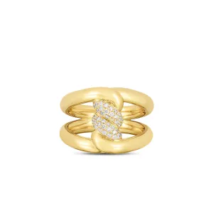 18K Gold Cialoma Diamond Single Knot Ring