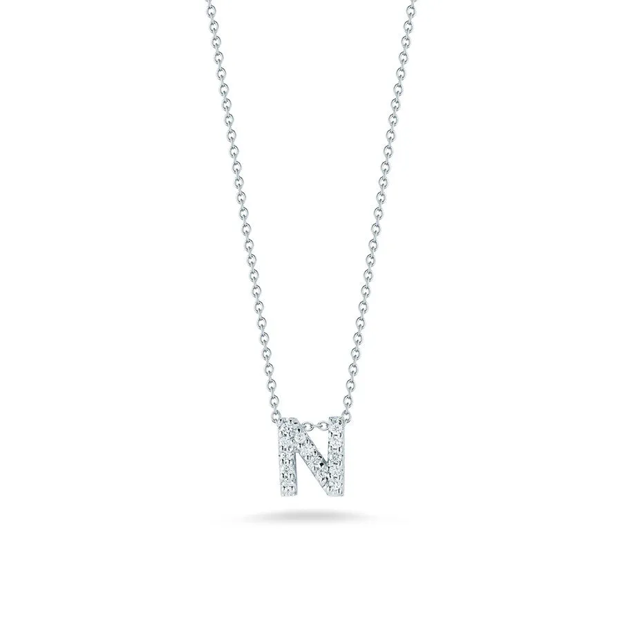 18K Gold Tiny Treasures Diamond Initial Necklace