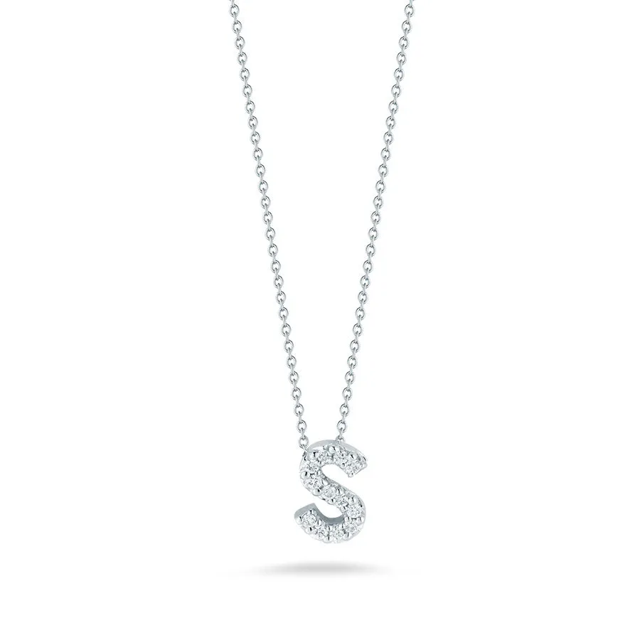 18K Gold Tiny Treasures Diamond Initial Necklace