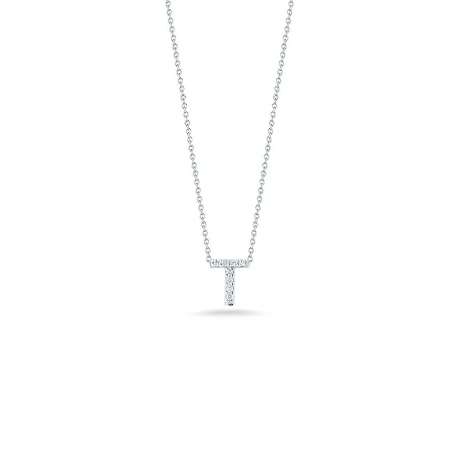 18K Gold Tiny Treasures Diamond Initial Necklace