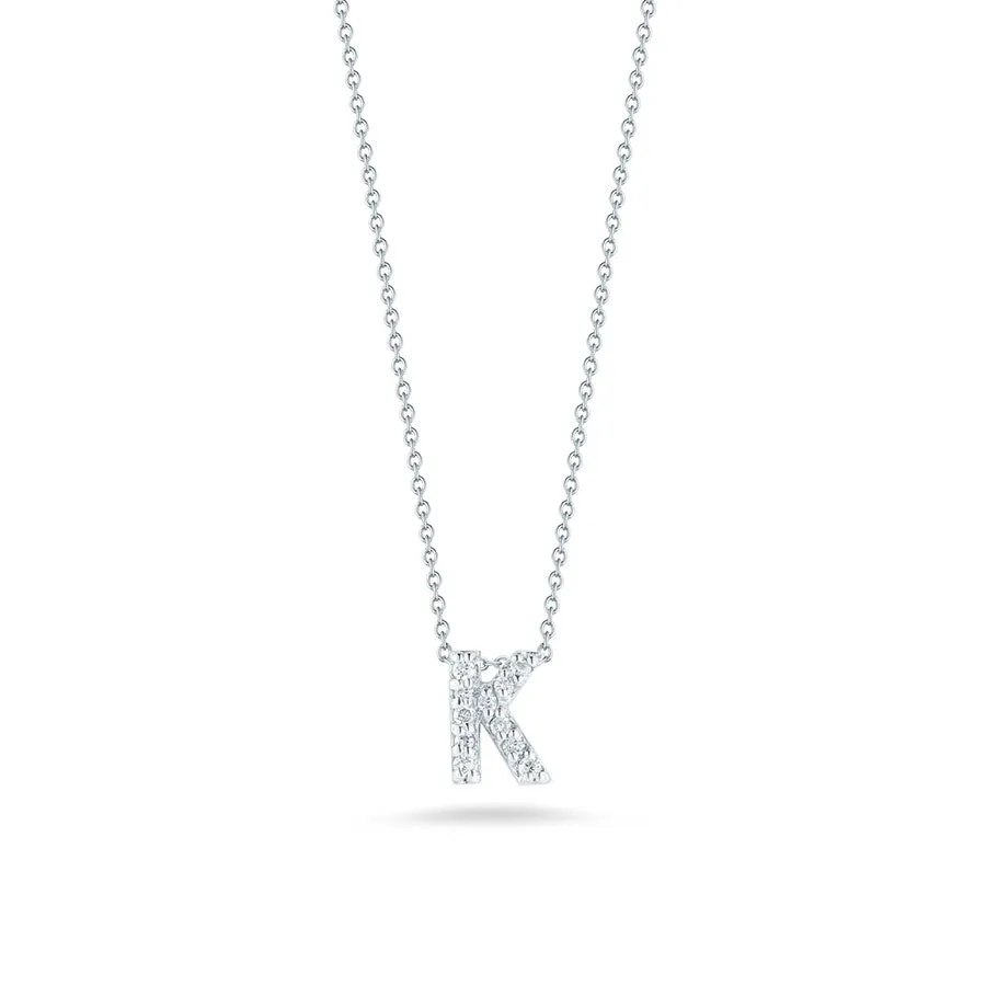 18K Gold Tiny Treasures Diamond Initial Necklace