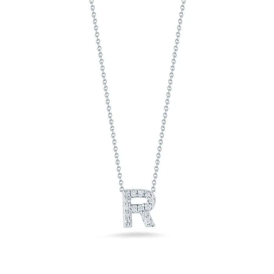 18K Gold Tiny Treasures Diamond Initial Necklace