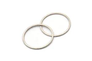 30mm Circle Connector, 6 Antique Silver Plated Brass Circle Connectors (30x1.4x1mm) A3915