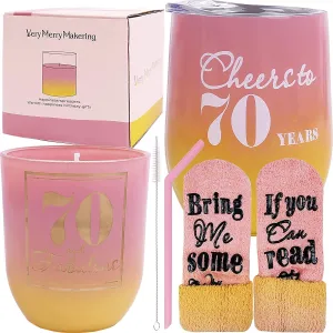 70th Birthday Gift for Women, 70 and Fabulous, 70th Glass, 70th Birthday Tumbler, 70th