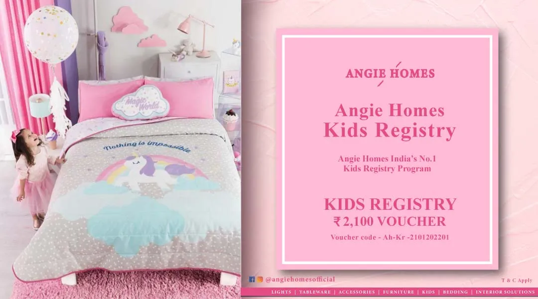 Angie Homes Kids Registry Gift Voucher for Stylish Bedding