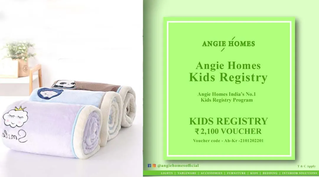 Angie Homes Kids Registry Program Gift Voucher for Kids Stylish Blankets