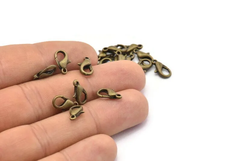 Antique Bronze Lobster, 50 Antique Bronze Lobster Claw Clasps (12x6mm) P502 A0365