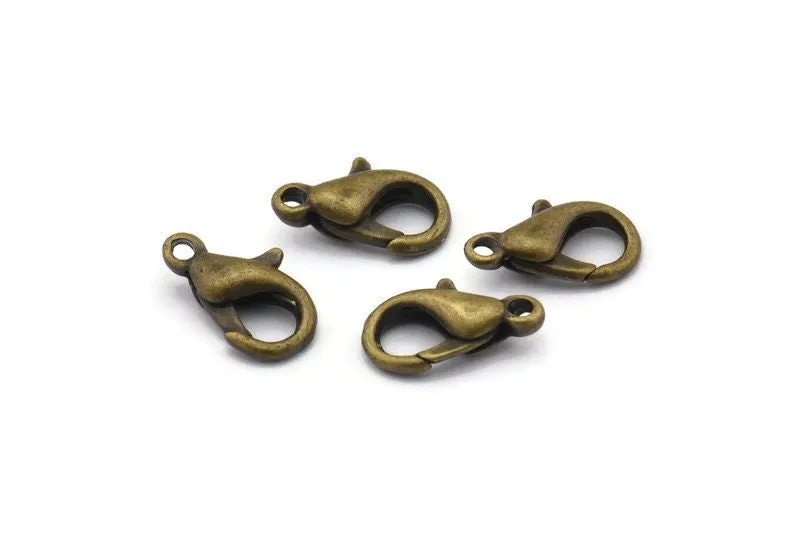 Antique Bronze Lobster, 50 Antique Bronze Lobster Claw Clasps (12x6mm) P502 A0365