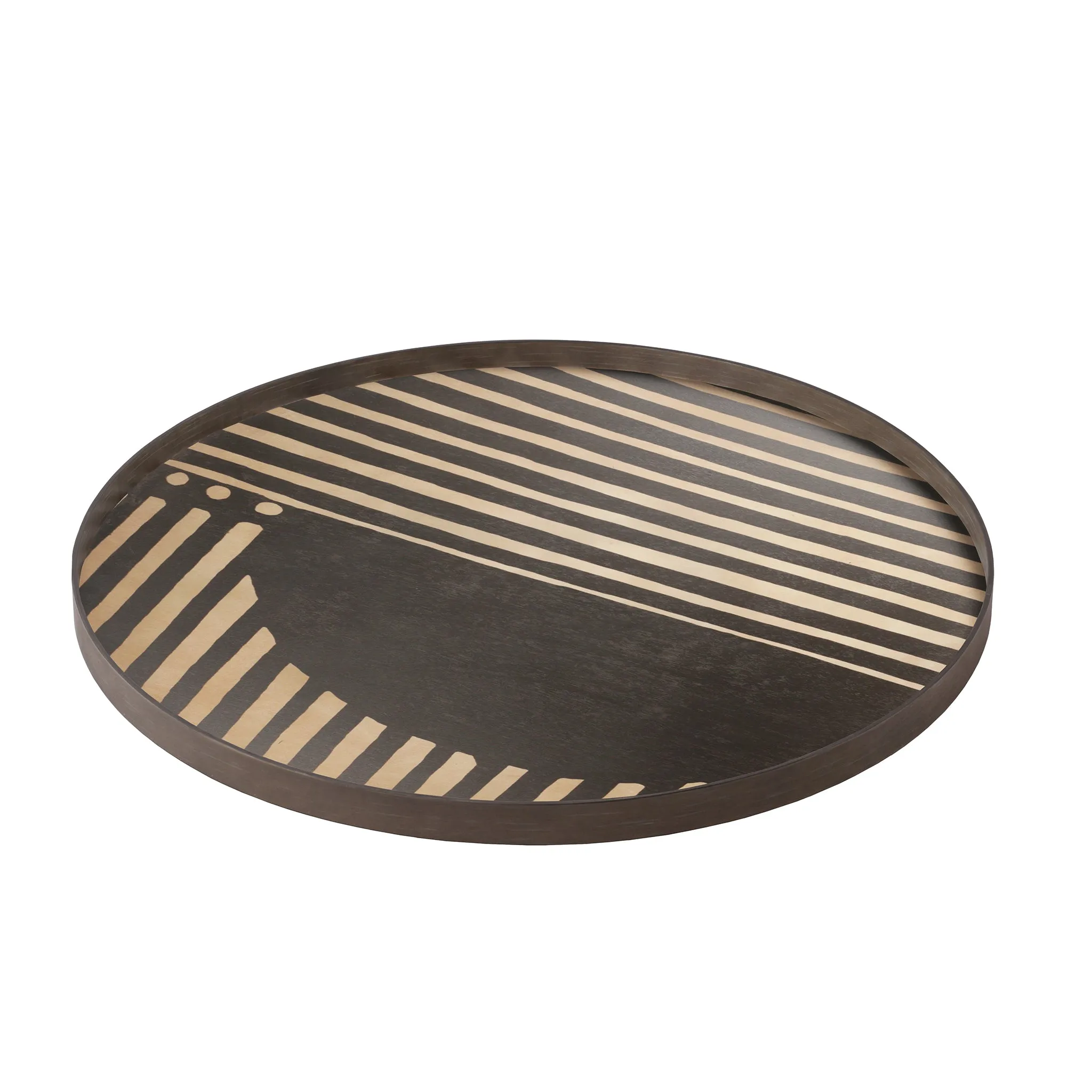 Asymmetric Dot Wooden Tray 36 x 36 x 2