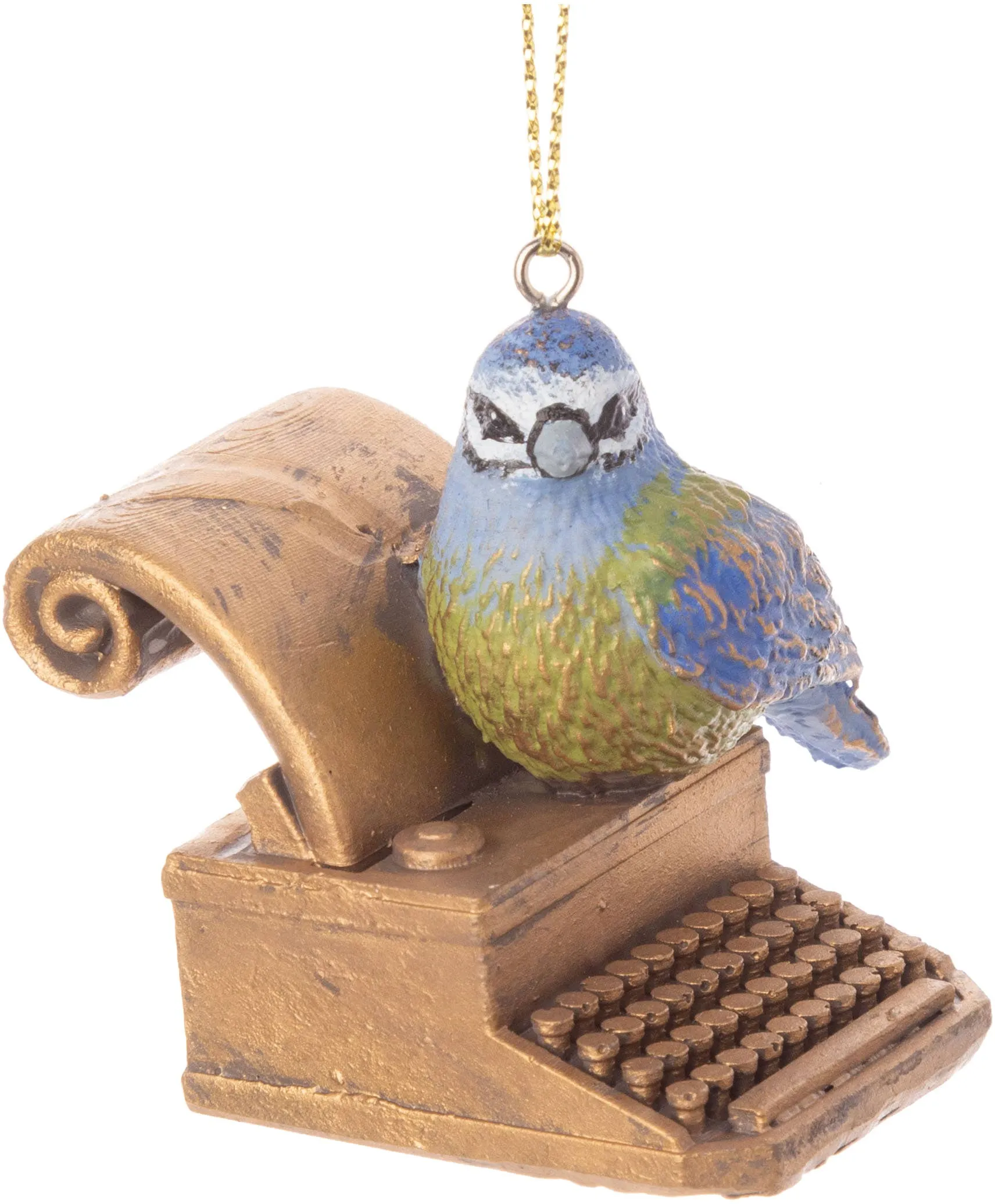 Bird on Gold Typewrite Ornaments