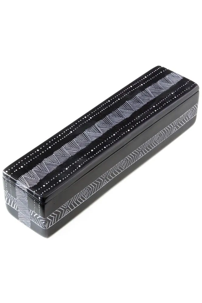 Black Fine Line Soap Stone Pencil Box