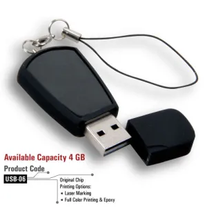 Black Rubberized USBs with Ring