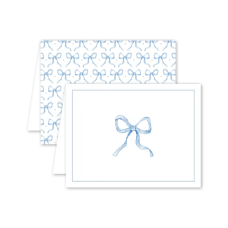 Boxed Notes Blue Bow