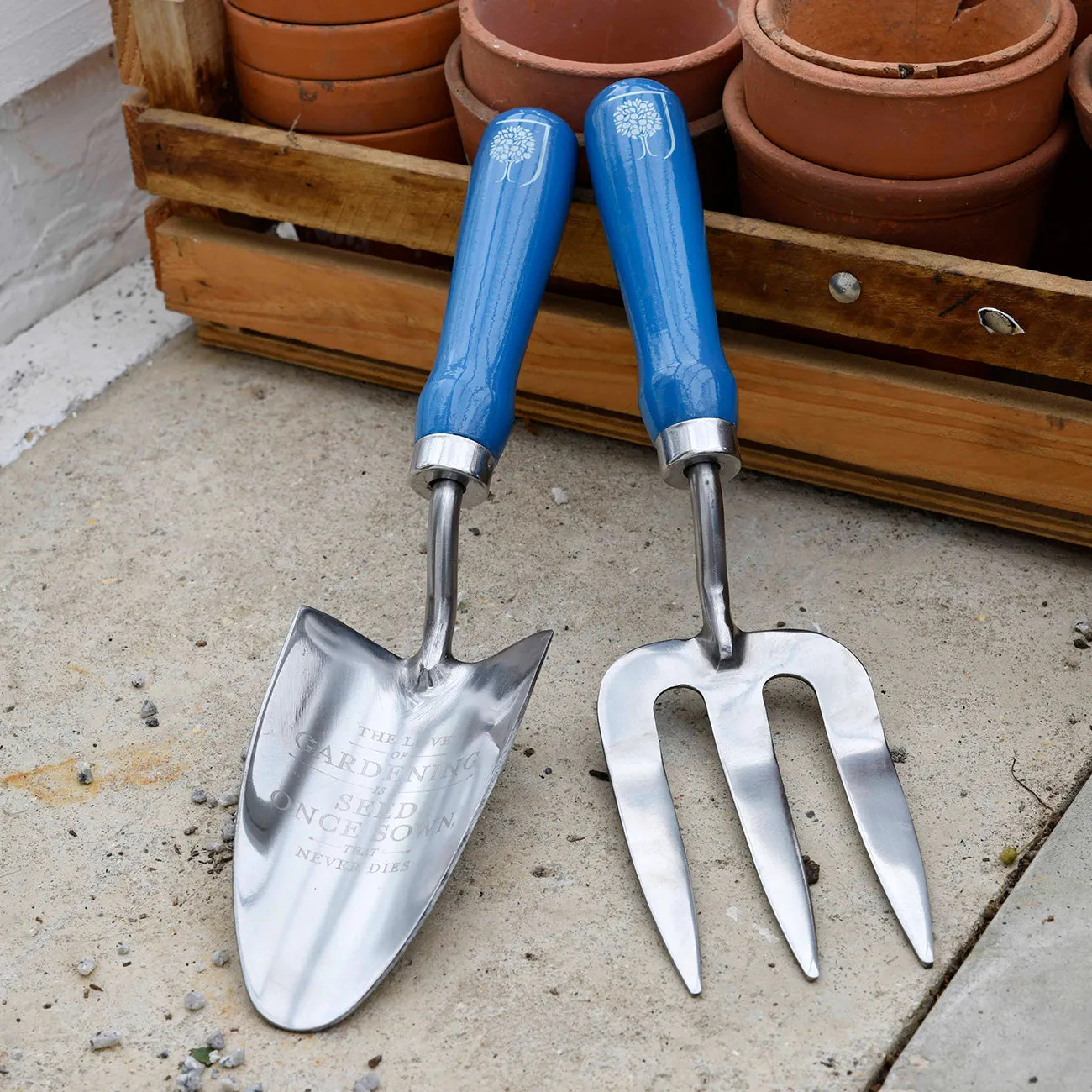 British Meadow Trowel and Fork Set