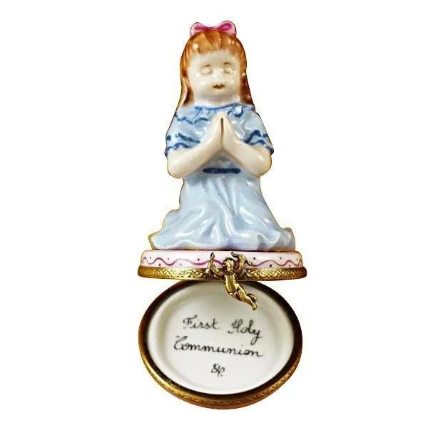 Brunette Girl Praying limoges box