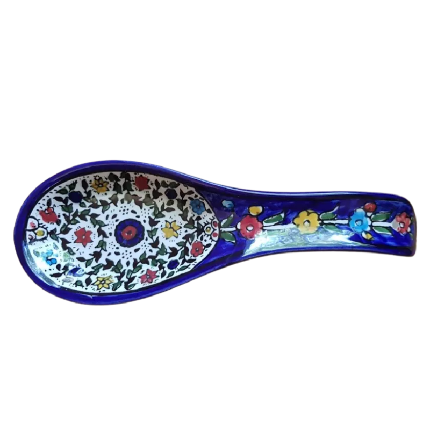 Christmas Gifts, Hanukkah Gifts. Spoon rest Armenian ceramic serving or wall decoration.