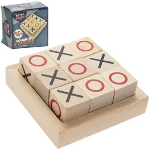 Classic Wooden Noughts and Crosses Game