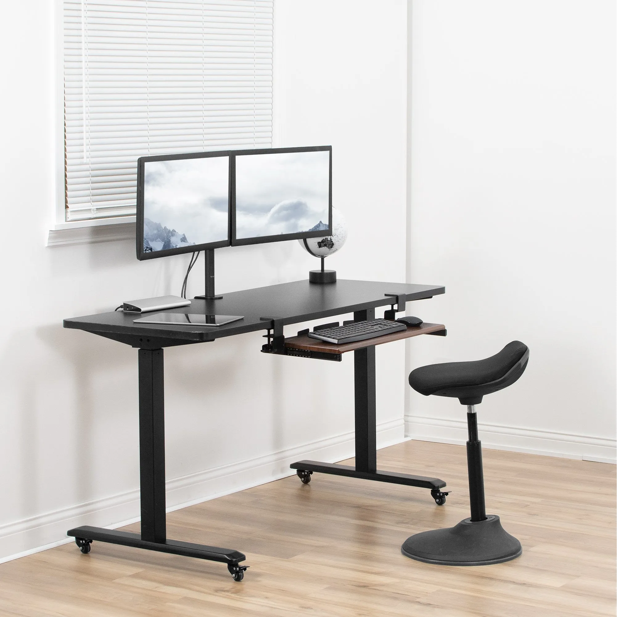 Computer Keyboard and Mouse Under Desk Mount Slider Tray