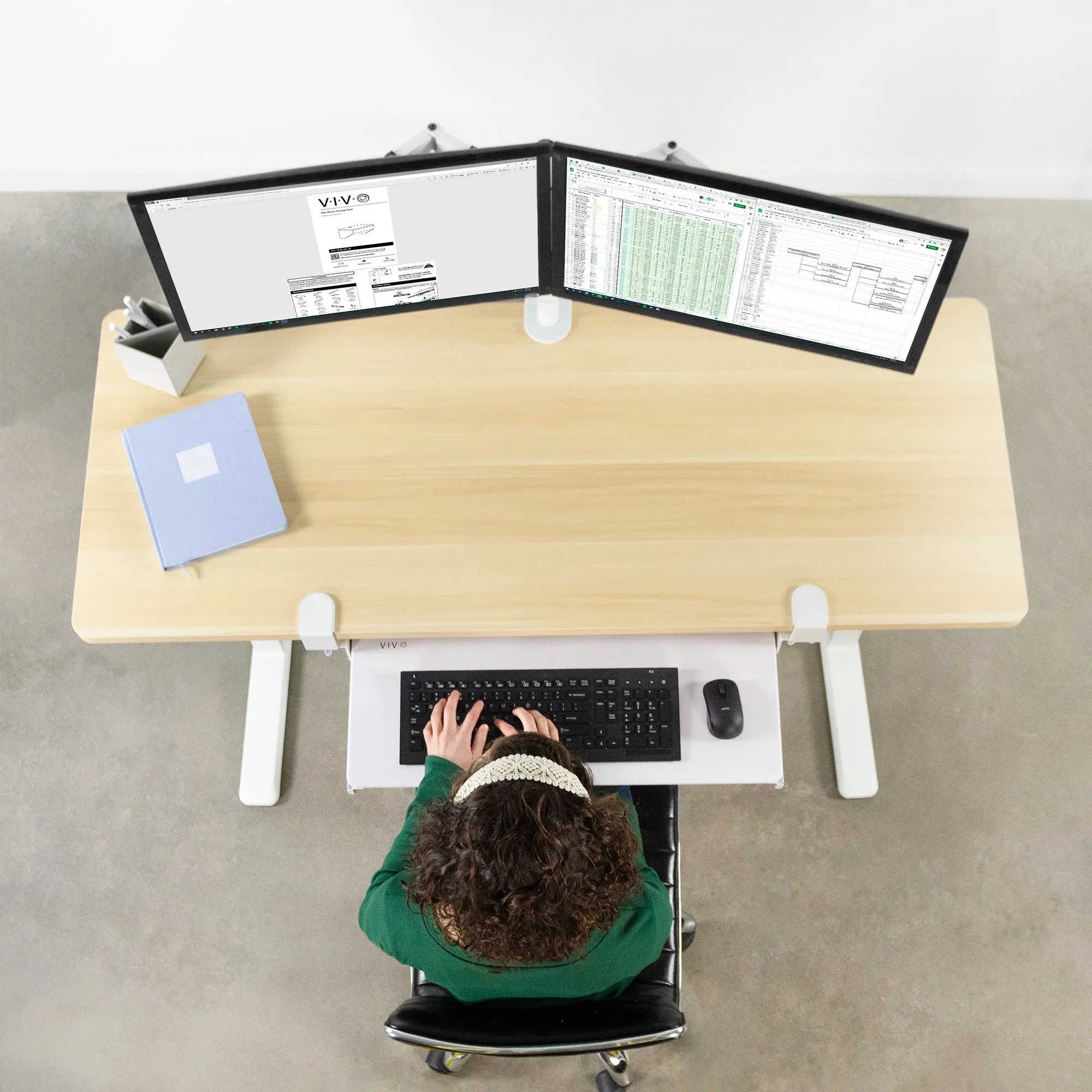 Computer Keyboard and Mouse Under Desk Mount Slider Tray