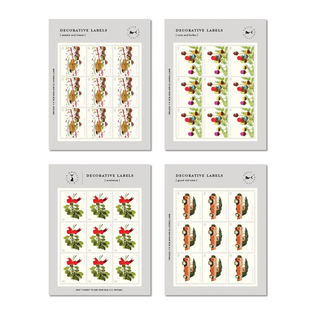 Deck the Halls | Decorative Label Stickers | Set of 36