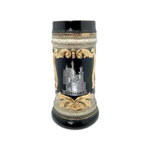 Deluxe Relief Castle Medallion German Beer Stein | .6 Liter