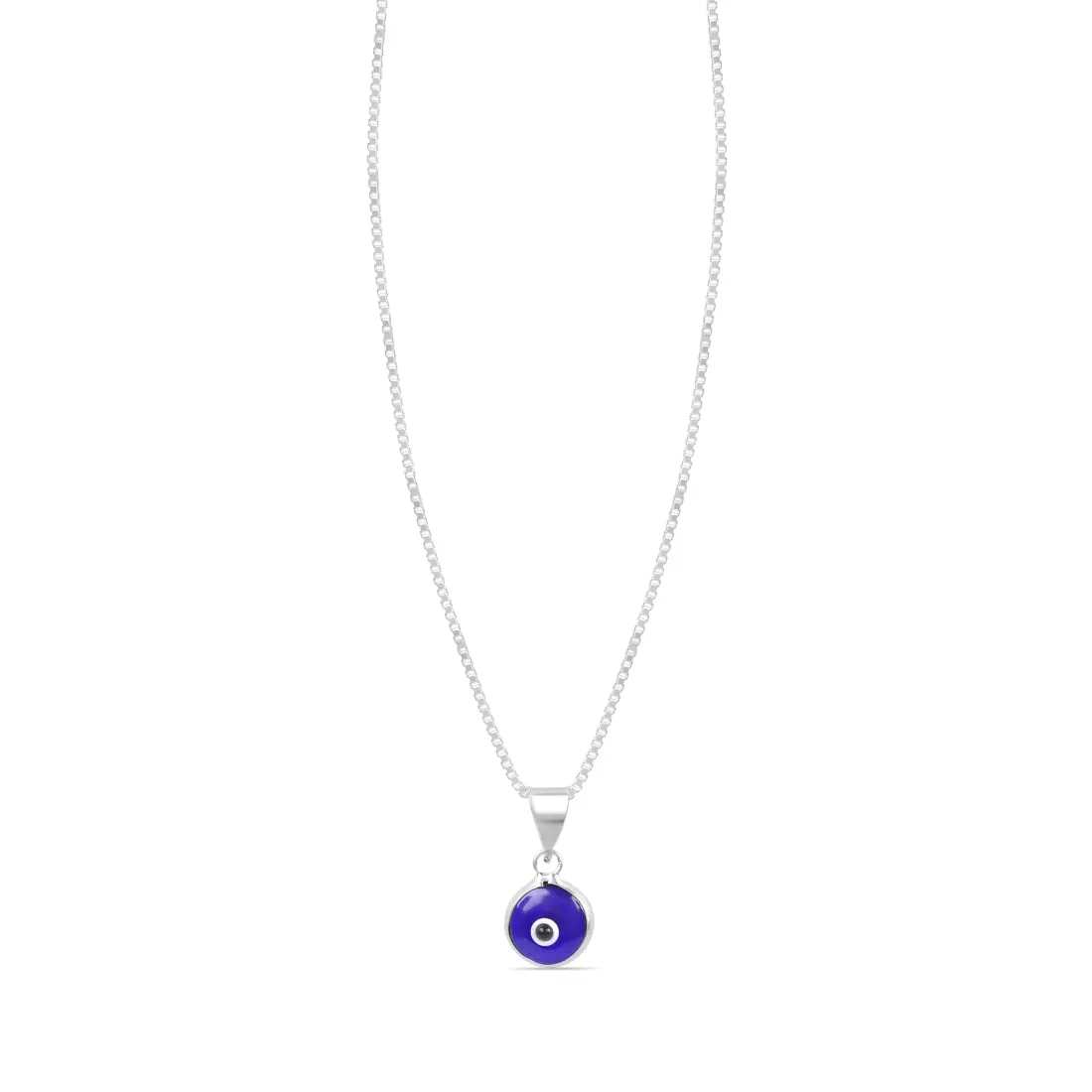 Divine Evil Eye 925 Sterling Silver Plated Pendant With Chain