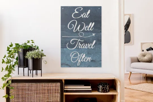 Eat Well Travel Often - Metal Travel Sign - Gifts for Her - Travel Gift - Travel Lover - Gifts - Home Gifts - Bridesmaid Gifts