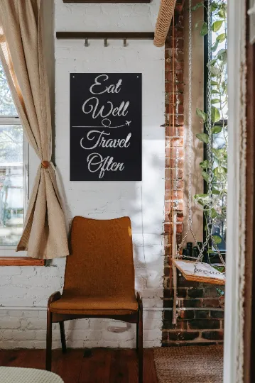 Eat Well Travel Often - Metal Travel Sign - Gifts for Her - Travel Gift - Travel Lover - Gifts - Home Gifts - Bridesmaid Gifts