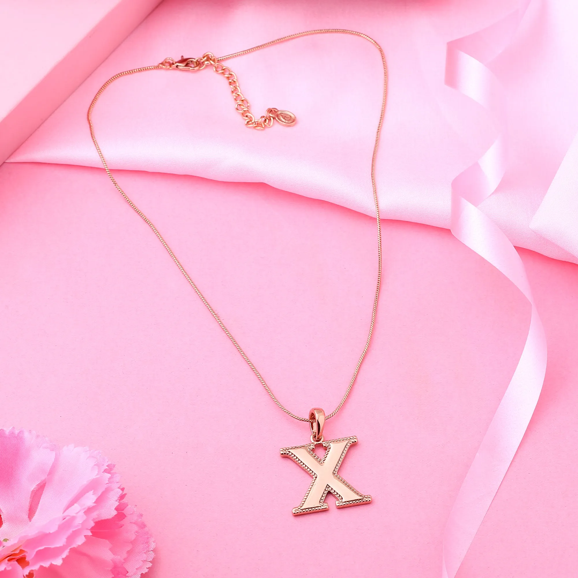 Estele - Charm "X" Rosegold plated Pendant