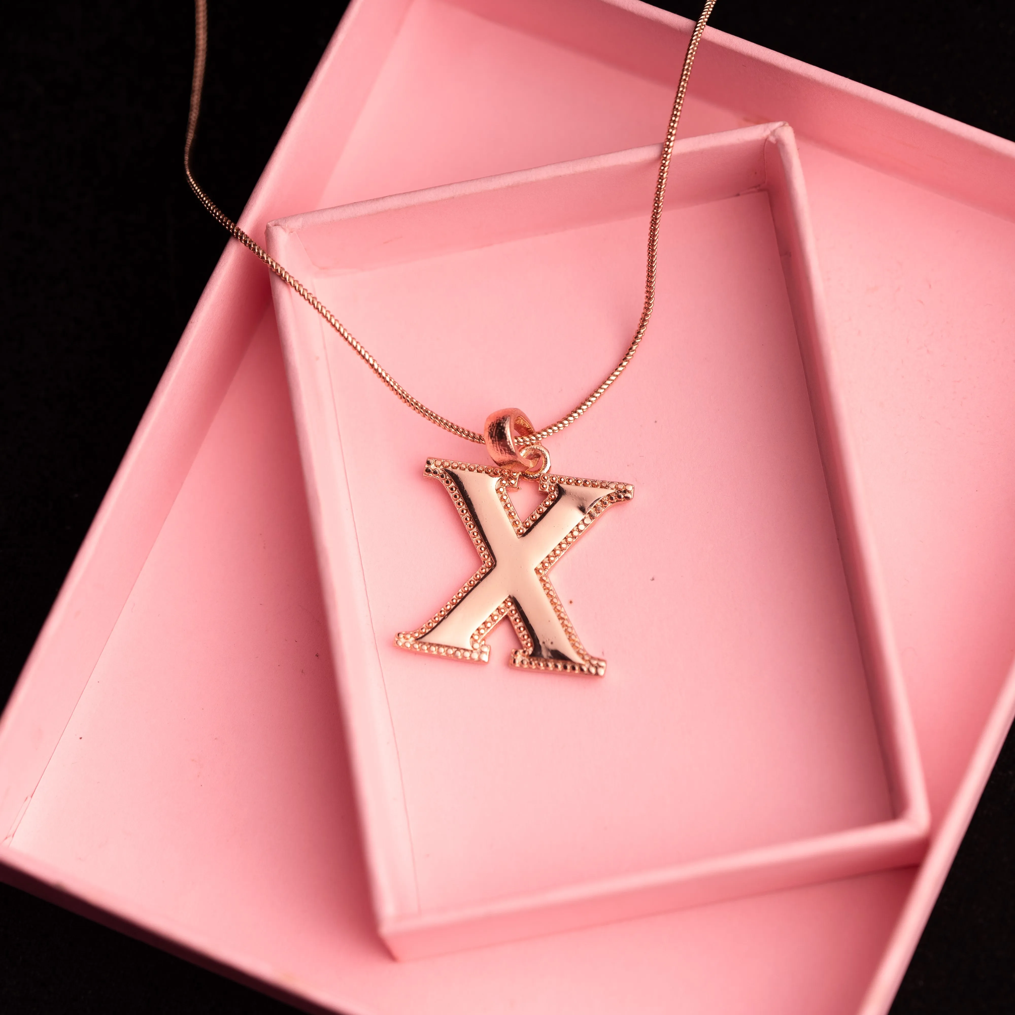 Estele - Charm "X" Rosegold plated Pendant