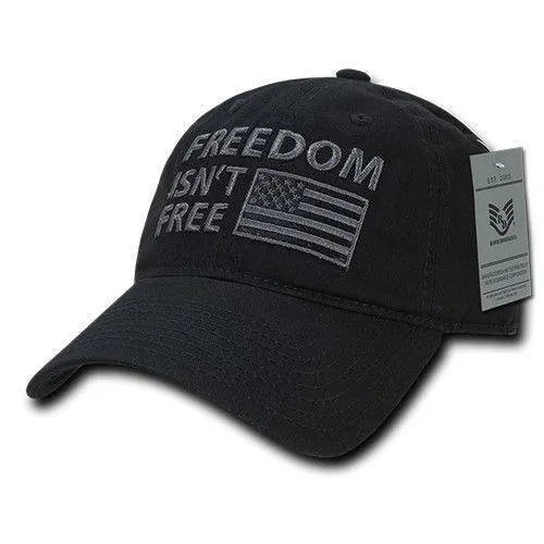 Freedom Isn't Free USA American Flag Washed Cotton Polo Baseball Dad Caps Hats