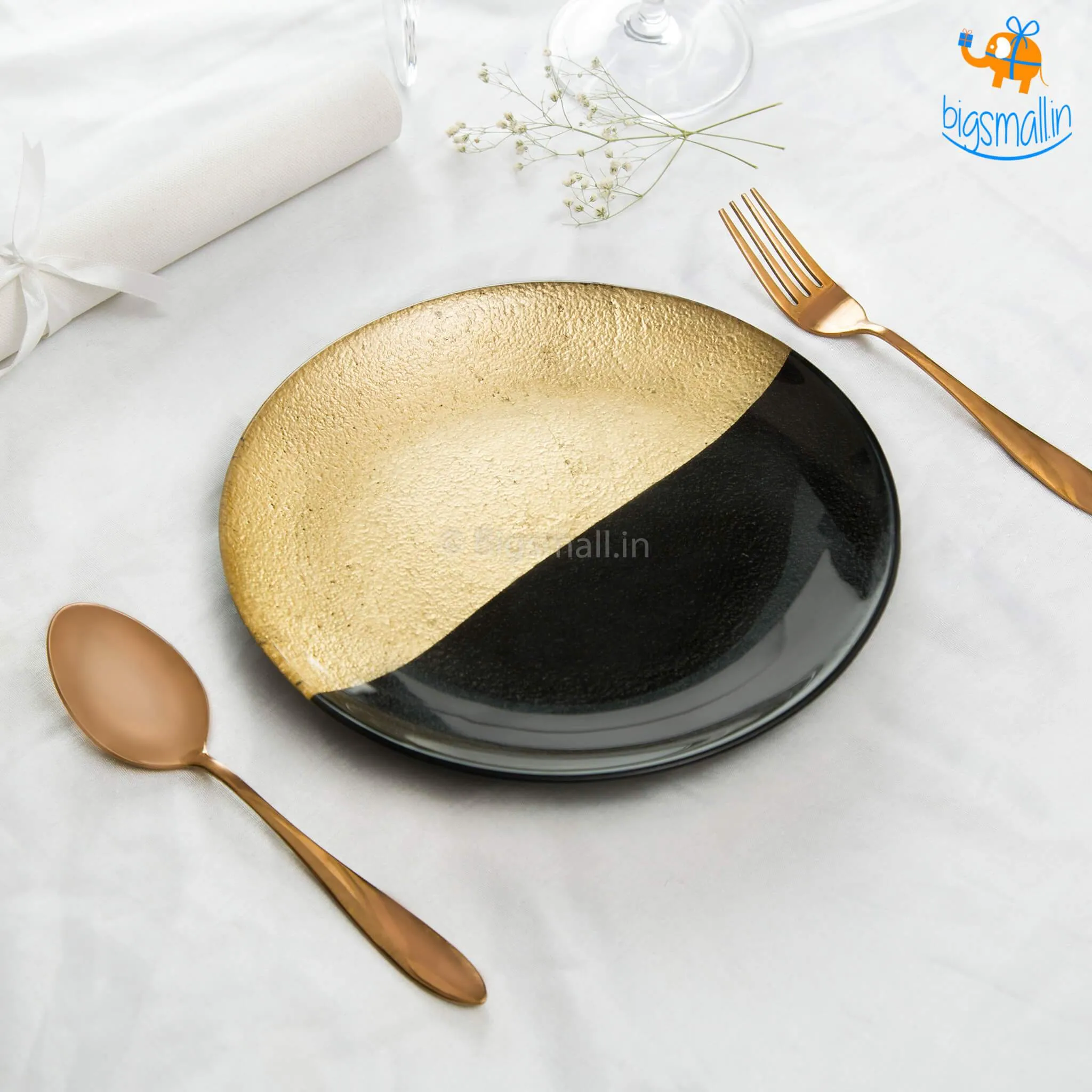 Golden Shimmer Artisan Plates