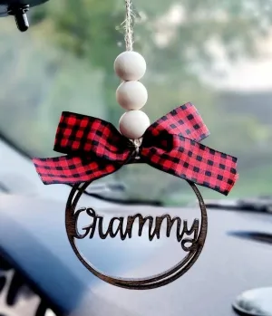 Grammy Car Charm Ornament: Red Plaid-ON SALE!