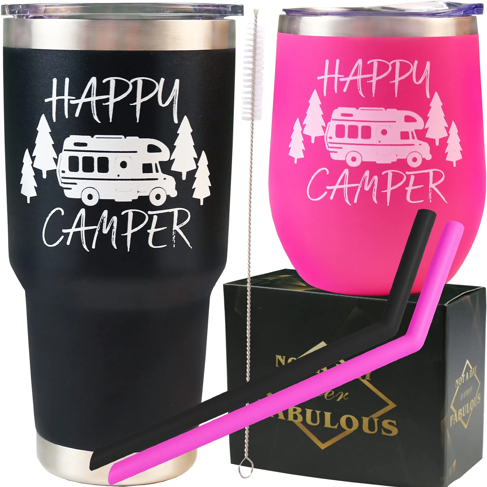 Happy Camper Gifts for Couples,Gifts for Camping,Camping Present Set,Camper Gift Ideas