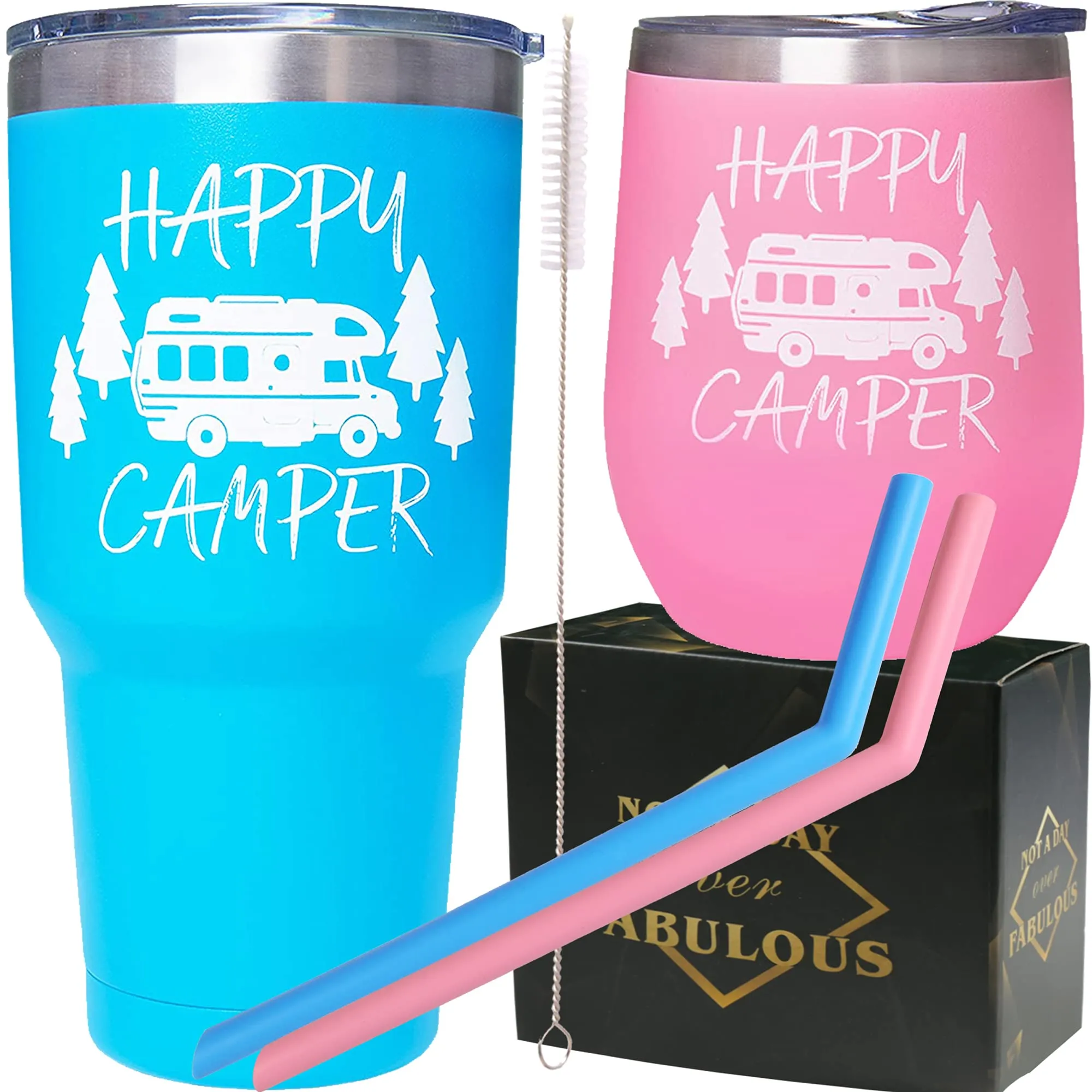 Happy Camper Gifts for Couples,Gifts for Camping,Camping Present Set,Camper Gift Ideas