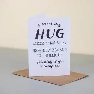 Hug Across the Miles Greeting Card