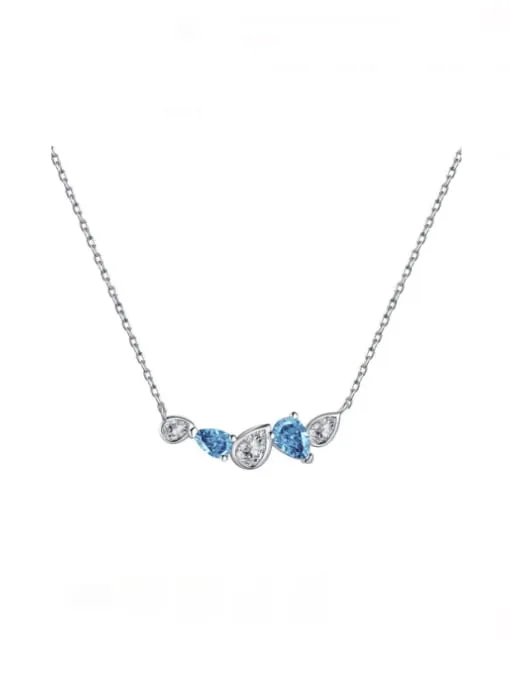 Irregular Pear Shape Zircon Necklace,  Hypoallergenic Tarnish Free 925 Sterling Silver Necklace