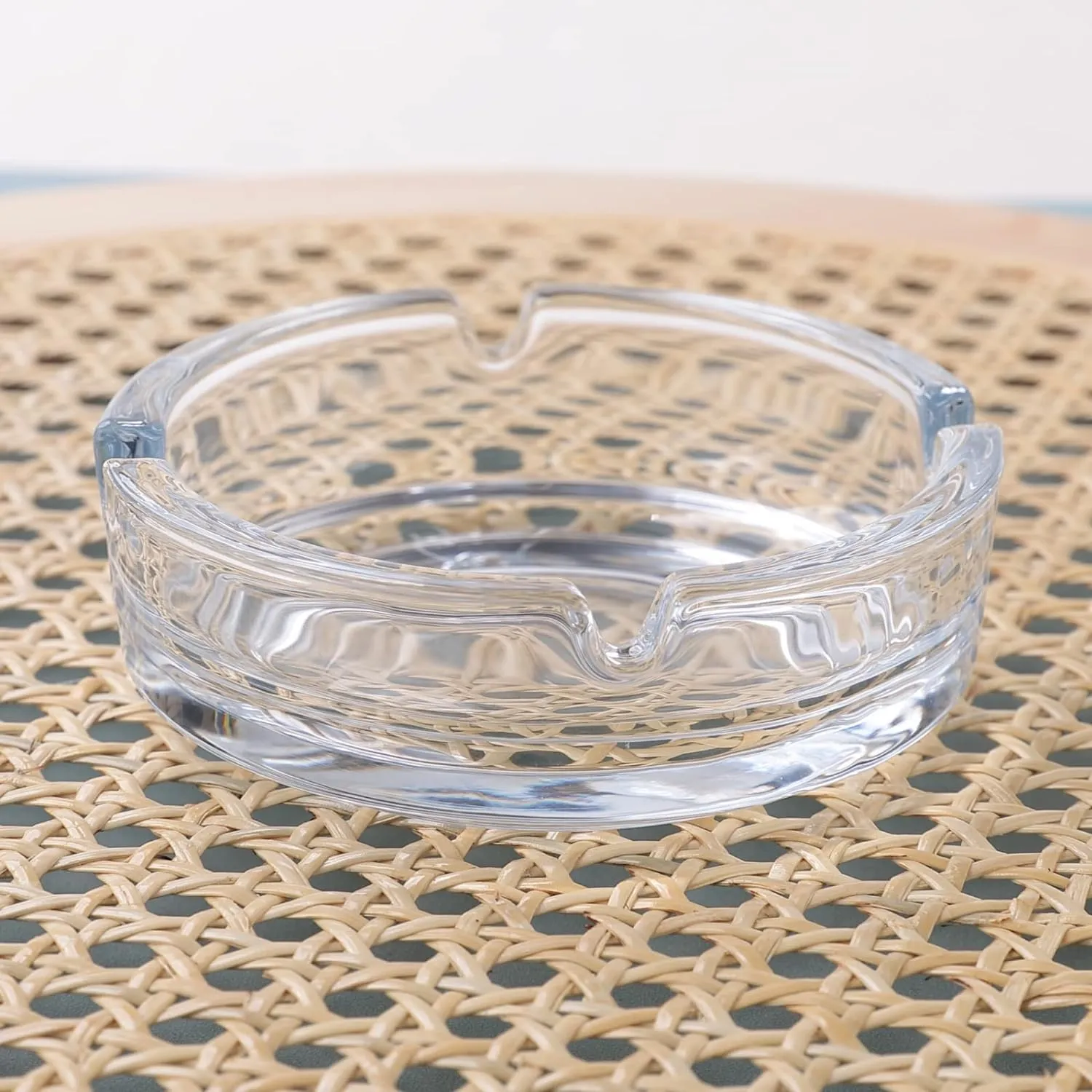 Kuber Industries Decorative Ash tray Stylish|Round Shape Pack of 8 (Transparent)