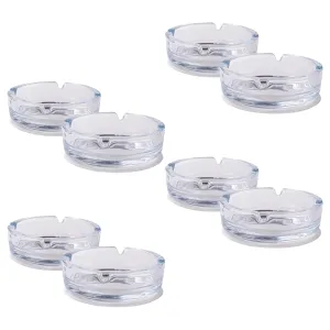 Kuber Industries Decorative Ash tray Stylish|Round Shape Pack of 8 (Transparent)