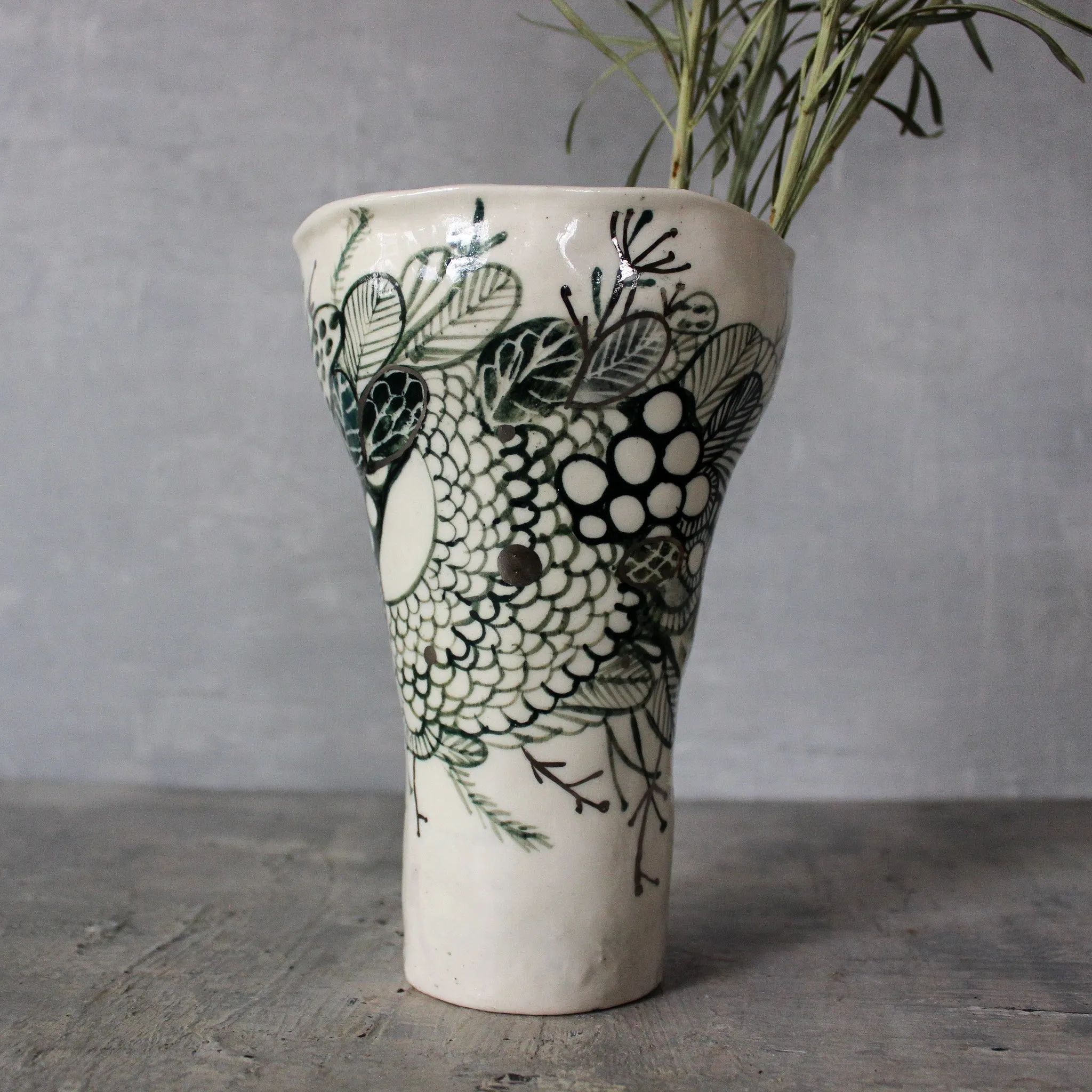 Large Painted Detail Vase