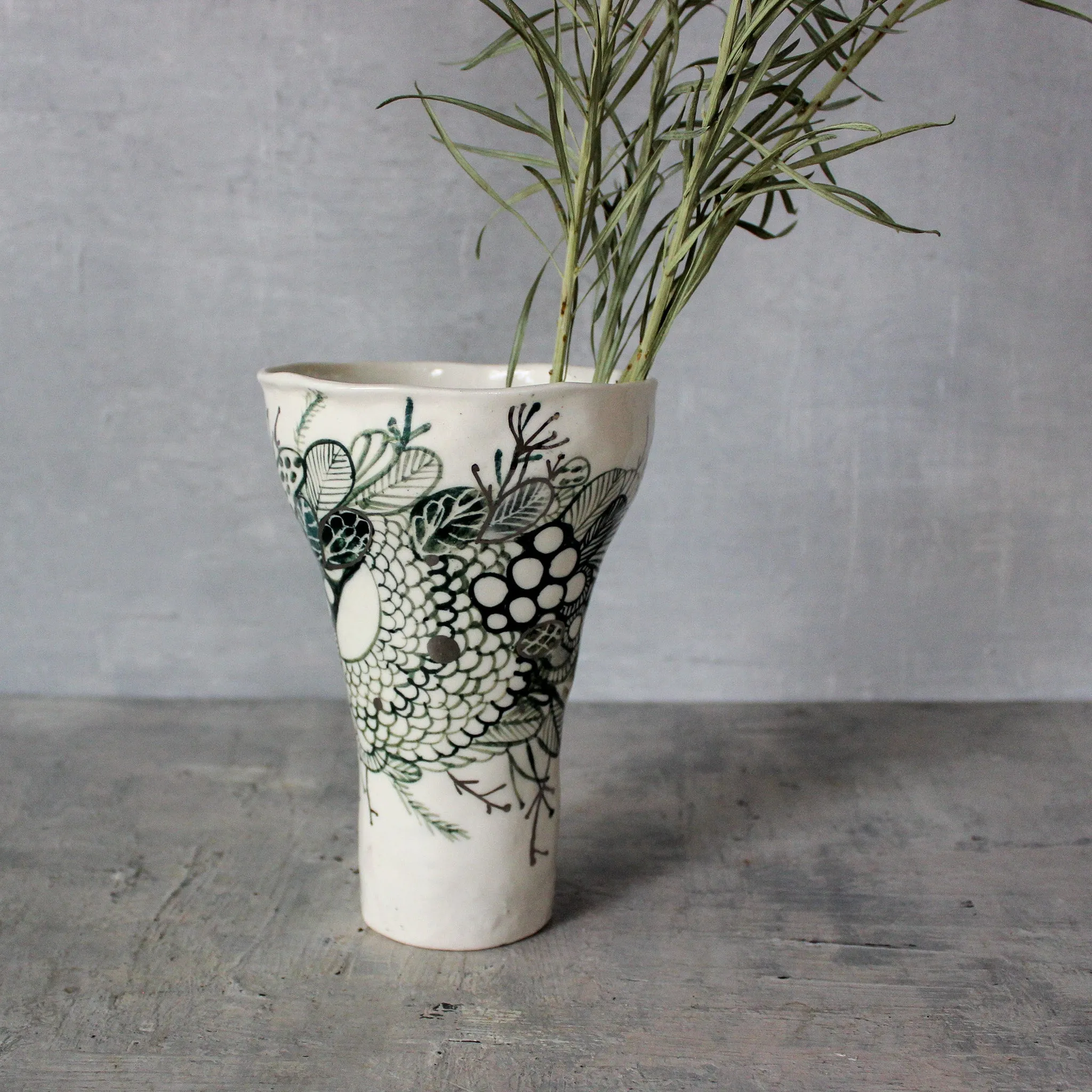 Large Painted Detail Vase