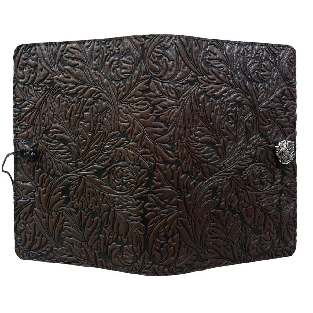 Leather Refillable Journal Notebook, Acanthus Leaf