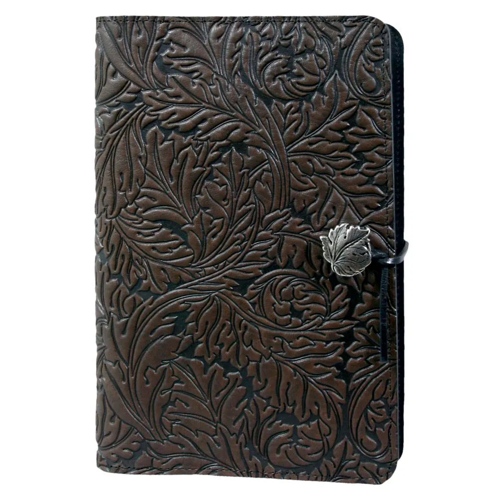 Leather Refillable Journal Notebook, Acanthus Leaf