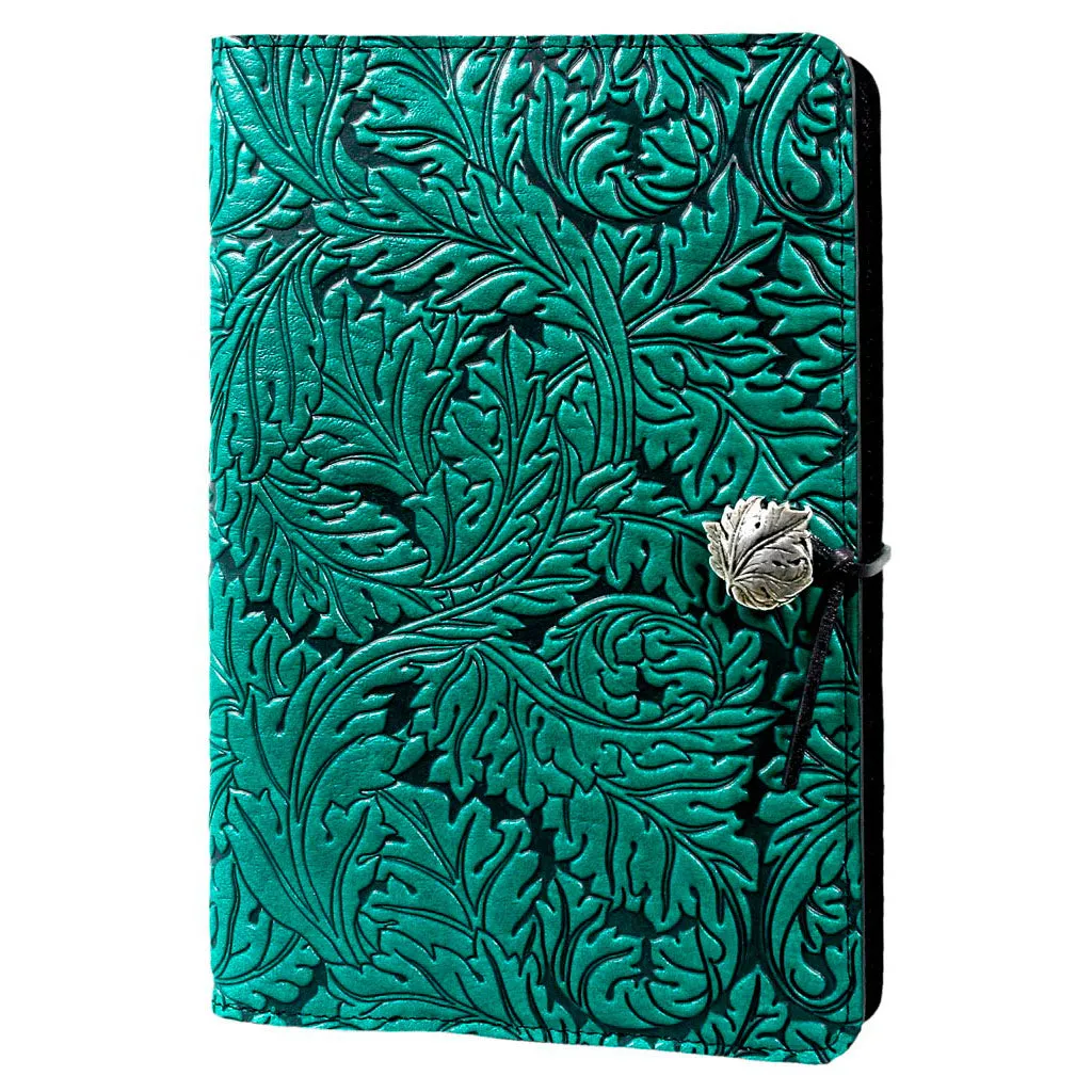 Leather Refillable Journal Notebook, Acanthus Leaf