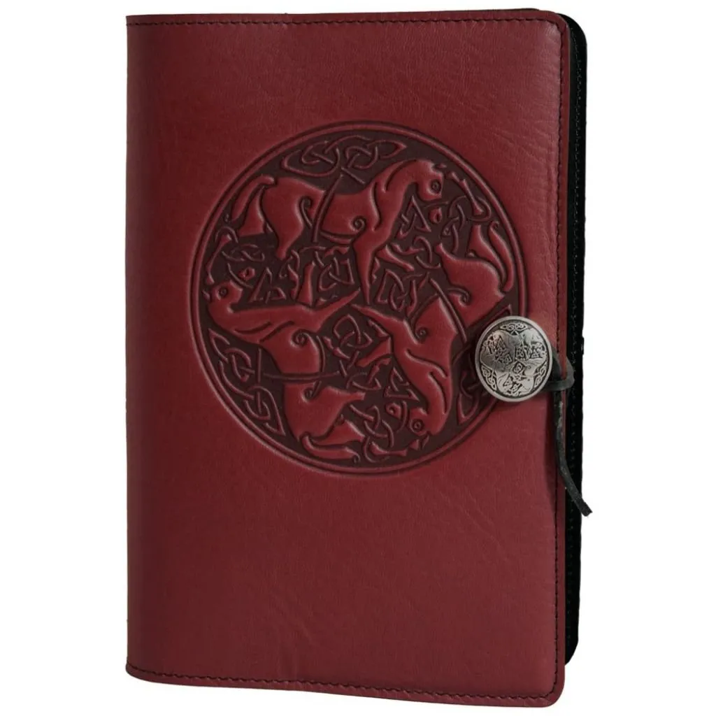 Leather Refillable Journal Notebook, Celtic Horse