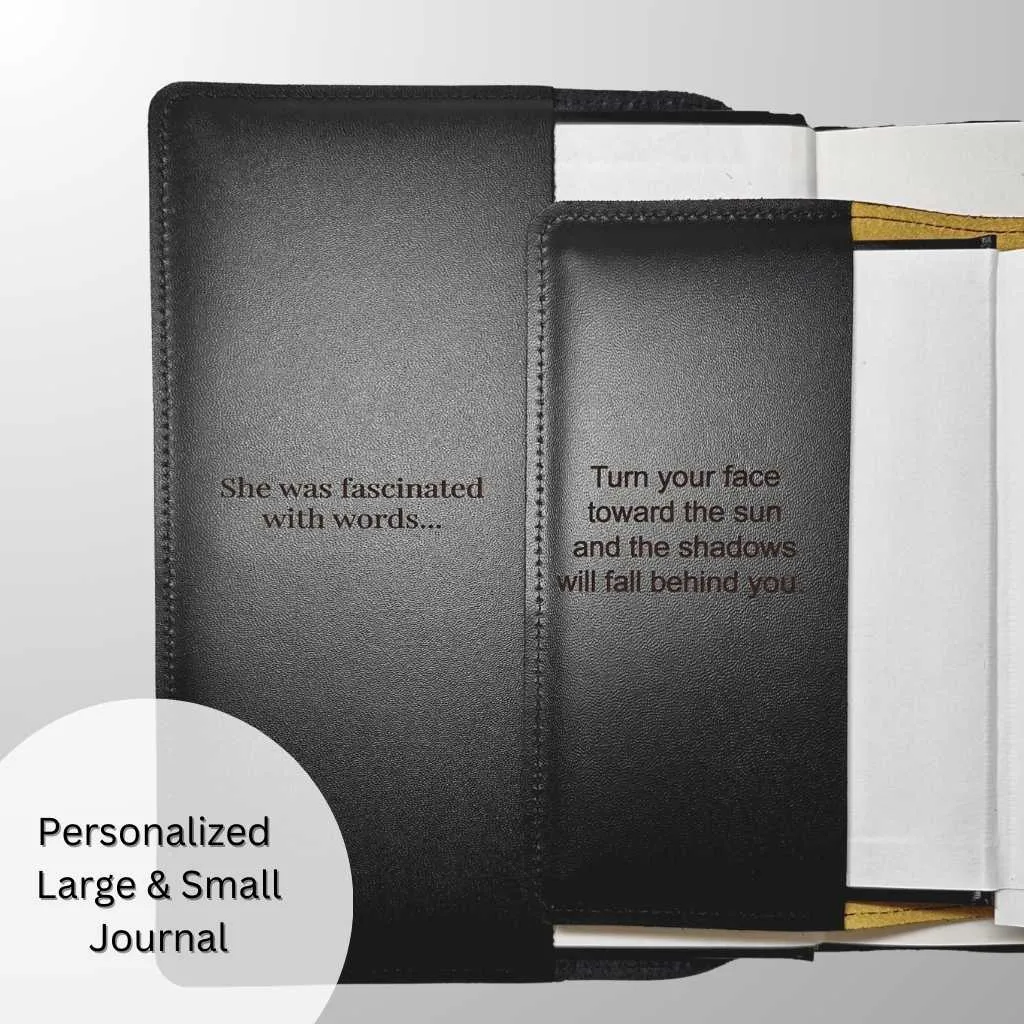 Leather Refillable Journal Notebook, Fallen Leaves