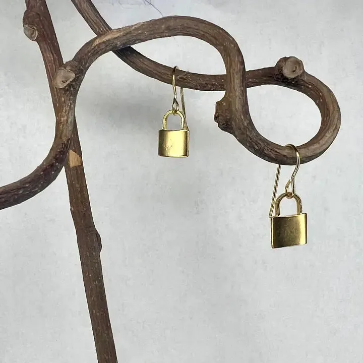 Love Locked In Earrings in Gold