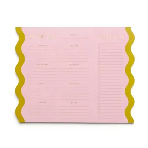 Meal Planner Magnetic Notepad - Pink   Chartreuse