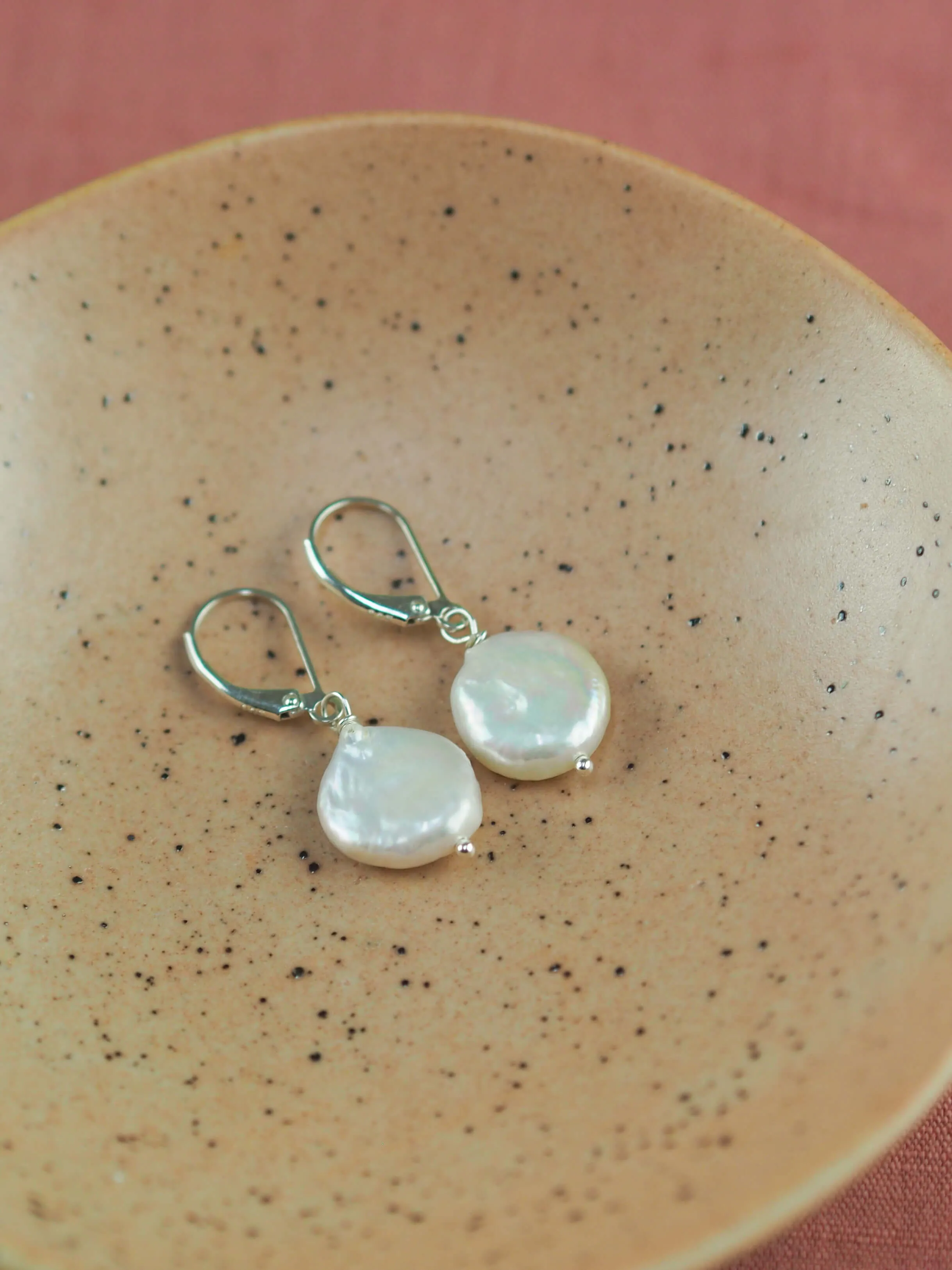 Organic Drop Pearl Earrings