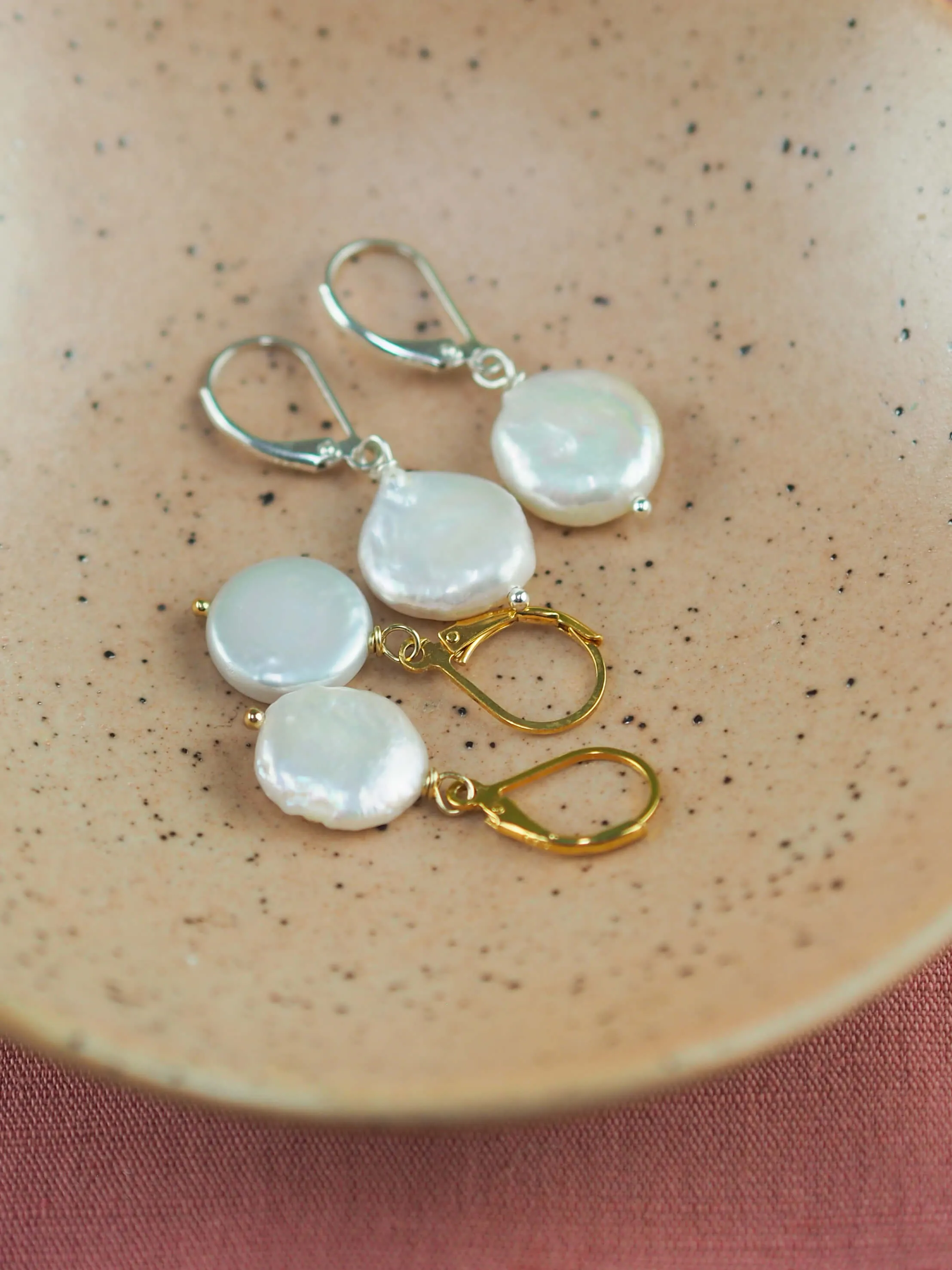 Organic Drop Pearl Earrings